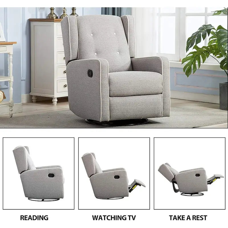 Racing Swivel Rocker Recliner Chair Single Seat Set of two