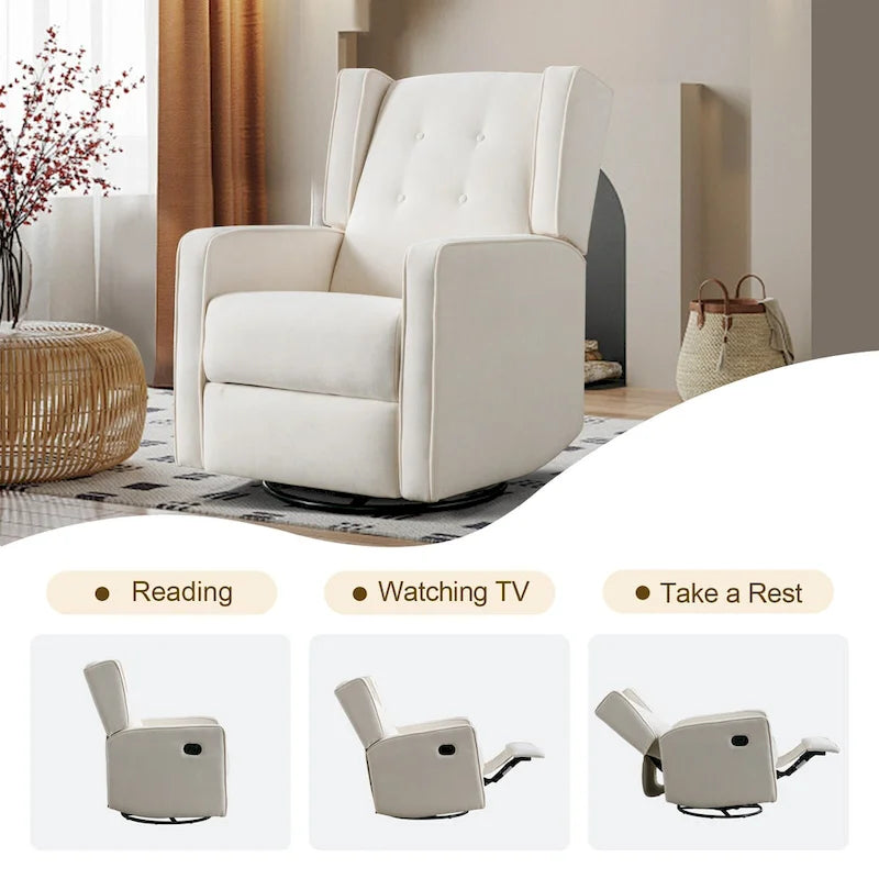 Racing Swivel Rocker Recliner Chair Single Seat Set of two