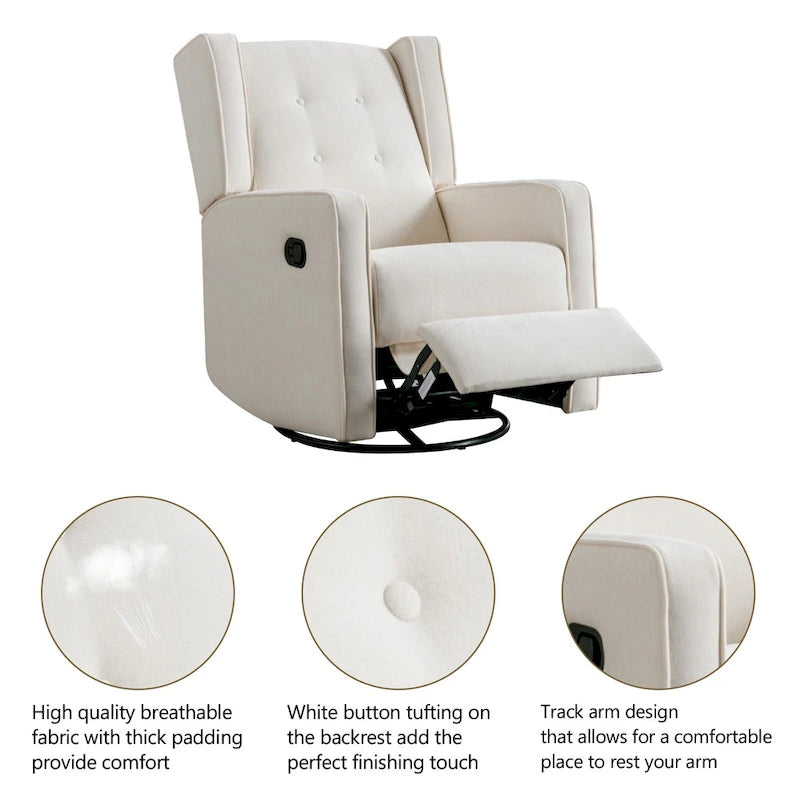 Racing Swivel Rocker Recliner Chair Single Seat Set of two