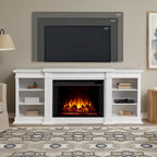Eliot 81 Grand TV Stand Electric Fireplace in White by Real Flame