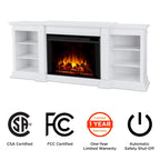 Eliot 81 Grand TV Stand Electric Fireplace in White by Real Flame