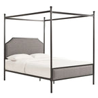 Rayen Grey Upholstered Metal Canopy Queen Bed by iNSPIRE Q Classic