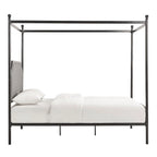 Rayen Grey Upholstered Metal Canopy Queen Bed by iNSPIRE Q Classic