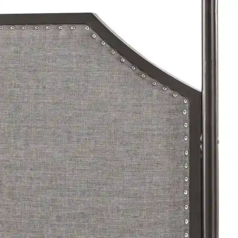 Rayen Grey Upholstered Metal Canopy Queen Bed by iNSPIRE Q Classic