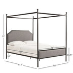 Rayen Grey Upholstered Metal Canopy Queen Bed by iNSPIRE Q Classic
