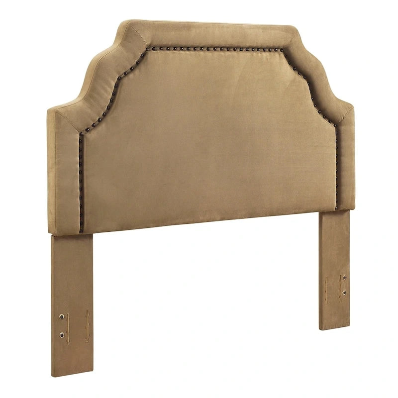 Loren Keystone Upholstered King/Cal King Headboard in Camel Microfiber