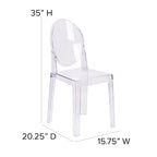 Chair with Oval Back in Transparent Crystal - Wedding Chairs