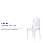 Chair with Oval Back in Transparent Crystal - Wedding Chairs