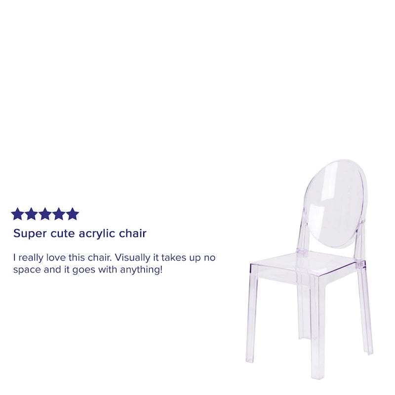 Chair with Oval Back in Transparent Crystal - Wedding Chairs