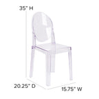 Chair with Oval Back in Transparent Crystal - Wedding Chairs