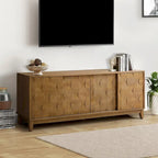August Modern Media Console TV Stand with 2 Drawers and Sliding Doors for TVs up to 78 by HULALA HOME