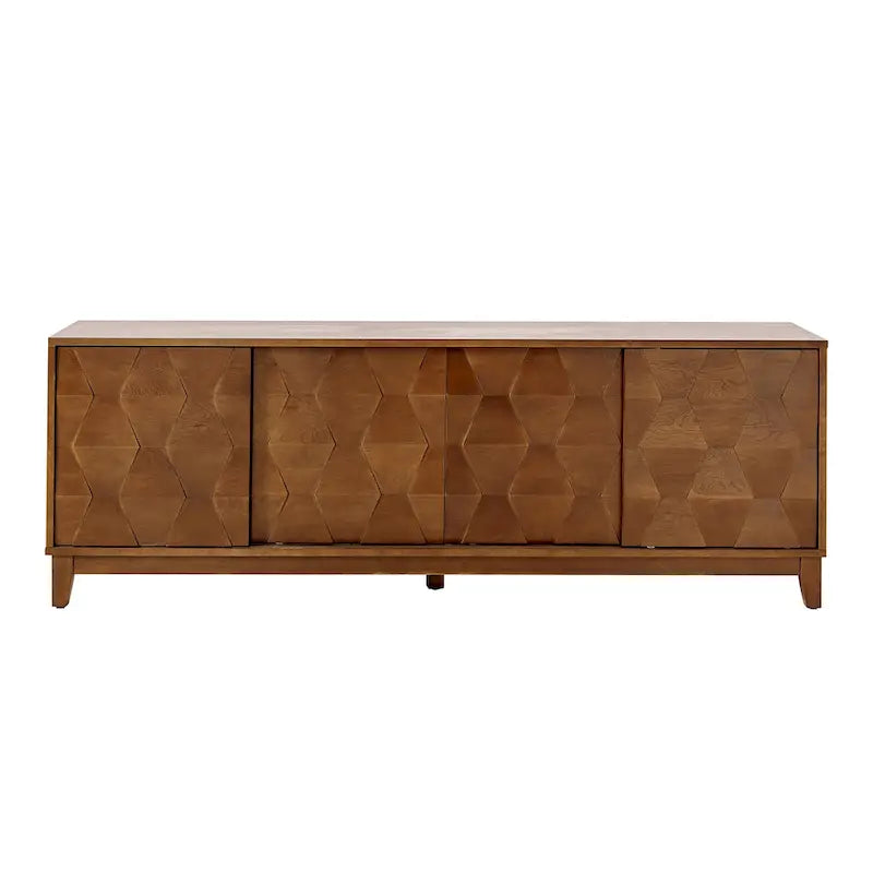 August Modern Media Console TV Stand with 2 Drawers and Sliding Doors for TVs up to 78 by HULALA HOME