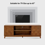 August Modern Media Console TV Stand with 2 Drawers and Sliding Doors for TVs up to 78 by HULALA HOME