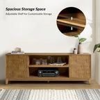 August Modern Media Console TV Stand with 2 Drawers and Sliding Doors for TVs up to 78 by HULALA HOME