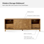 August Modern Media Console TV Stand with 2 Drawers and Sliding Doors for TVs up to 78 by HULALA HOME