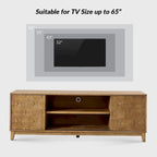 August Modern Media Console TV Stand with 2 Drawers and Sliding Doors for TVs up to 78 by HULALA HOME