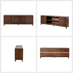 August Modern Media Console TV Stand with 2 Drawers and Sliding Doors for TVs up to 78 by HULALA HOME