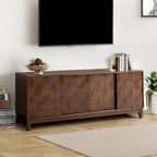 August Modern Media Console TV Stand with 2 Drawers and Sliding Doors for TVs up to 78 by HULALA HOME