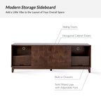 August Modern Media Console TV Stand with 2 Drawers and Sliding Doors for TVs up to 78 by HULALA HOME