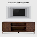 August Modern Media Console TV Stand with 2 Drawers and Sliding Doors for TVs up to 78 by HULALA HOME