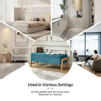 Rita Mid-century Modern Upholstered Storage Bench with Tufted Seat and Solid Wood Leg by HULALA HOME