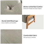Rita Mid-century Modern Upholstered Storage Bench with Tufted Seat and Solid Wood Leg by HULALA HOME