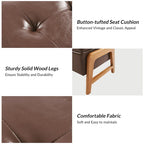Rita Mid-century Modern Upholstered Storage Bench with Tufted Seat and Solid Wood Leg by HULALA HOME