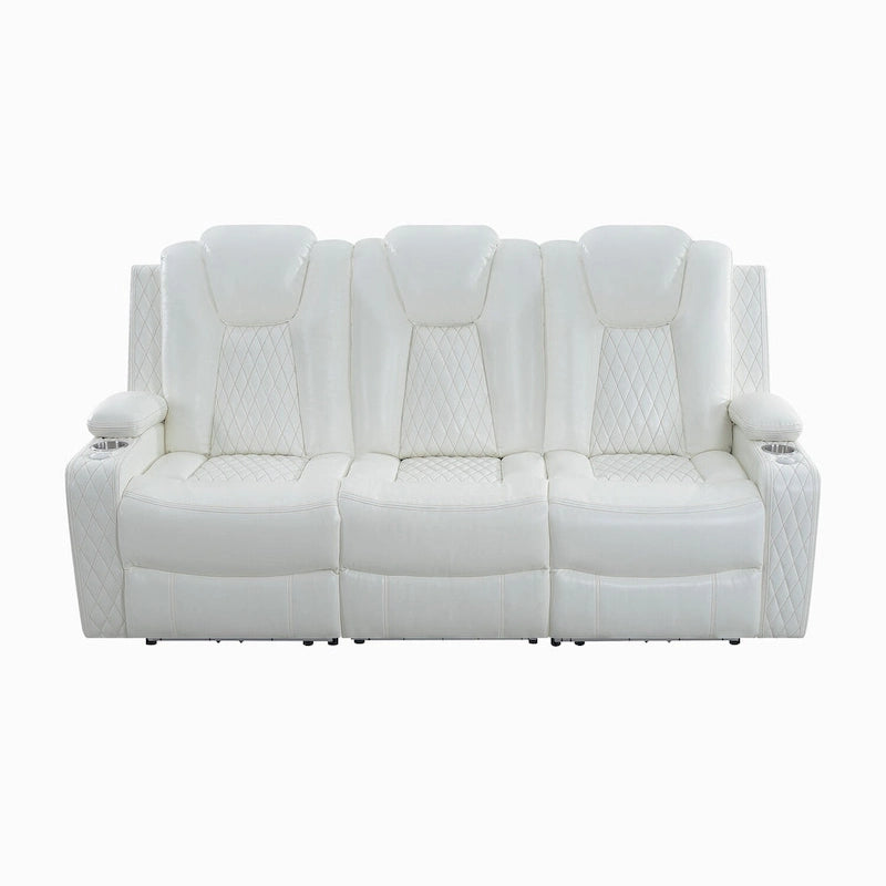 Premium Air Leather Home Theater Loveseat with LED Lights, Recliner with Built-in Speakers & Wireless Charging