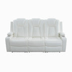 Premium Air Leather Home Theater Loveseat with LED Lights, Recliner with Built-in Speakers & Wireless Charging