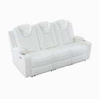 Premium Air Leather Home Theater Loveseat with LED Lights, Recliner with Built-in Speakers & Wireless Charging