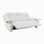 Premium Air Leather Home Theater Loveseat with LED Lights, Recliner with Built-in Speakers & Wireless Charging