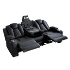 Premium Air Leather Home Theater Loveseat with LED Lights, Recliner with Built-in Speakers & Wireless Charging