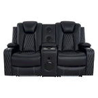 Premium Air Leather Home Theater Loveseat with LED Lights, Recliner with Built-in Speakers & Wireless Charging