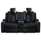 Premium Air Leather Home Theater Loveseat with LED Lights, Recliner with Built-in Speakers & Wireless Charging