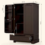 Kitchen Pantry Storage Cabinet, Freestanding Storage with Shelves and 1 Drawer