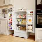 Kitchen Pantry Storage Cabinet, Freestanding Storage with Shelves and 1 Drawer