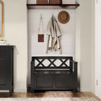 WYNDENHALL Halifax SOLID WOOD 36 inch Wide Transitional Small Entryway Storage Bench - 17D x 36 W x 27.8H