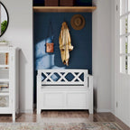 WYNDENHALL Halifax SOLID WOOD 36 inch Wide Transitional Small Entryway Storage Bench - 17D x 36 W x 27.8H