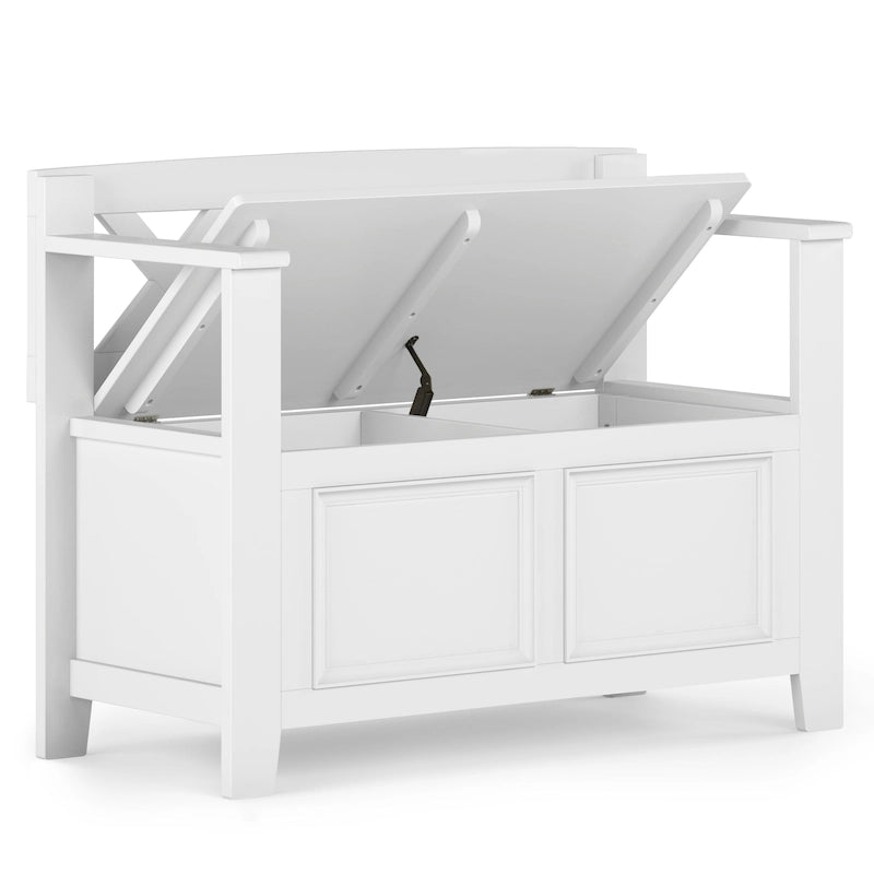 WYNDENHALL Halifax SOLID WOOD 36 inch Wide Transitional Small Entryway Storage Bench - 17D x 36 W x 27.8H
