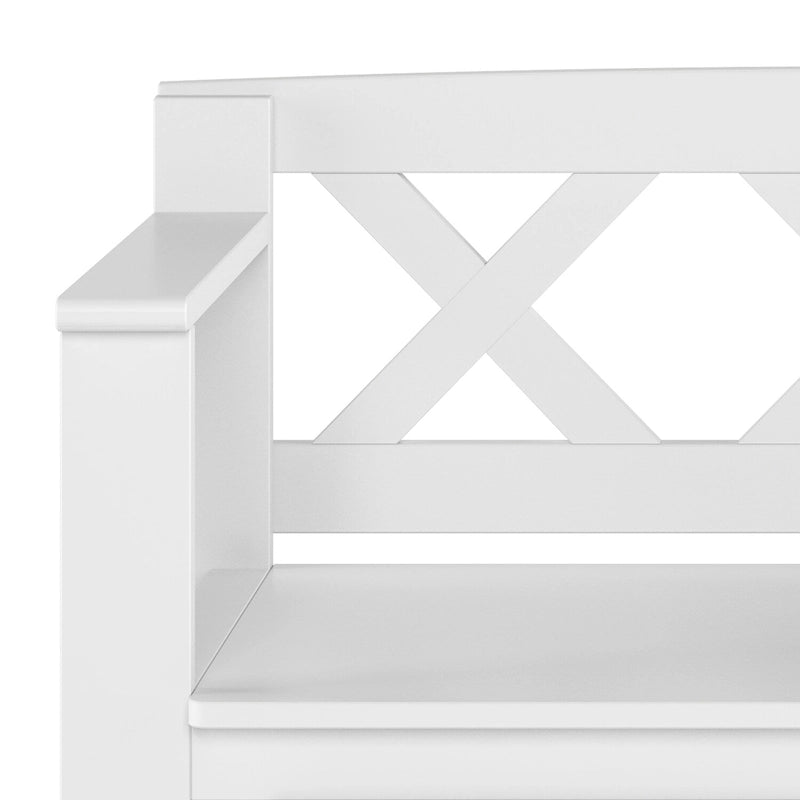 WYNDENHALL Halifax SOLID WOOD 36 inch Wide Transitional Small Entryway Storage Bench - 17D x 36 W x 27.8H