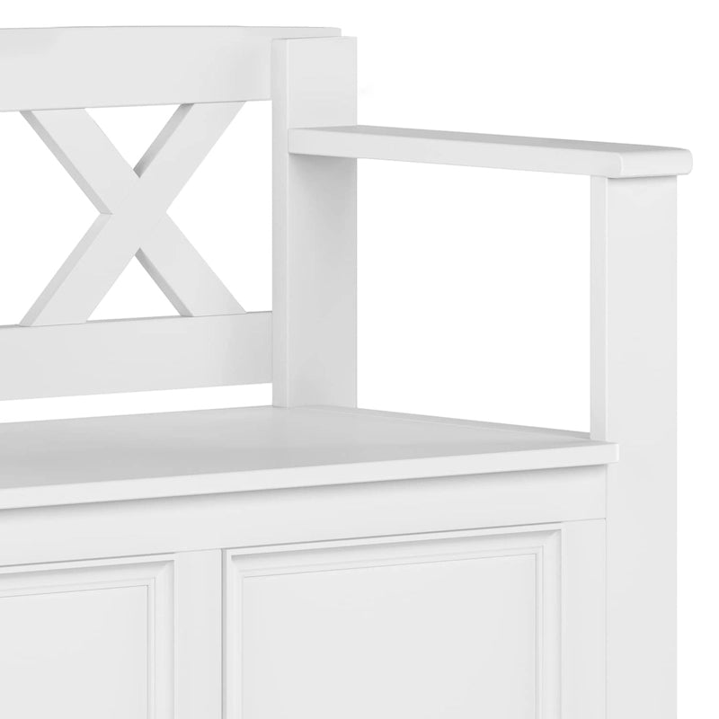 WYNDENHALL Halifax SOLID WOOD 36 inch Wide Transitional Small Entryway Storage Bench - 17D x 36 W x 27.8H