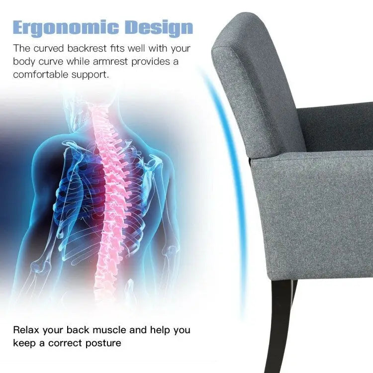 Executive Guest Chair Reception Waiting Room Arm Chair - 27.5 x 23 x 35.5 (L x W x H)