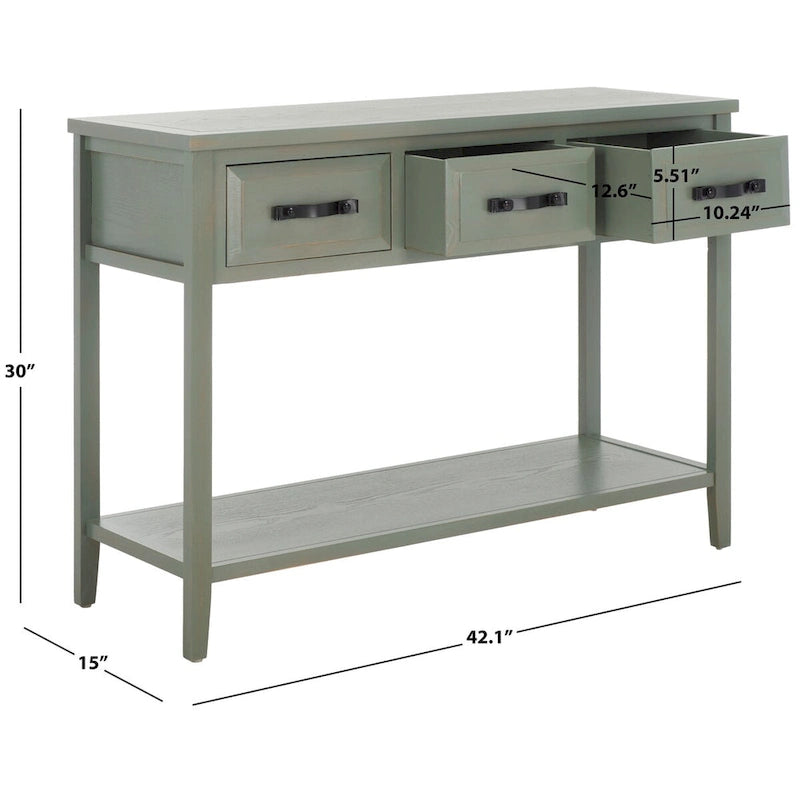 SAFAVIEH Jennette Black/ Walnut Console Table - 42Wx15Dx30H
