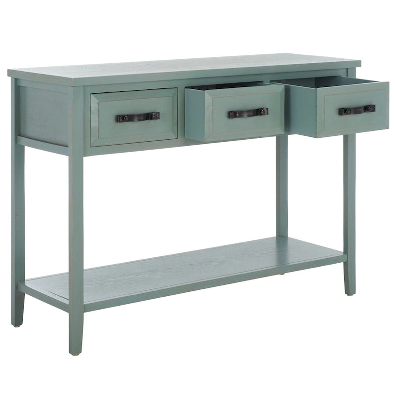 SAFAVIEH Jennette Black/ Walnut Console Table - 42Wx15Dx30H