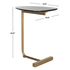 SAFAVIEH Marjorie C-Table-Black / Gold - 19 x 15 x 25 - 19Wx15Dx25H