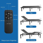 Adjustable Bed Frame, Head & Foot Incline, Wireless Remote Control, Zero Gravity Adjustable Bed Base
