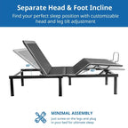 Adjustable Bed Frame, Head & Foot Incline, Wireless Remote Control, Zero Gravity Adjustable Bed Base