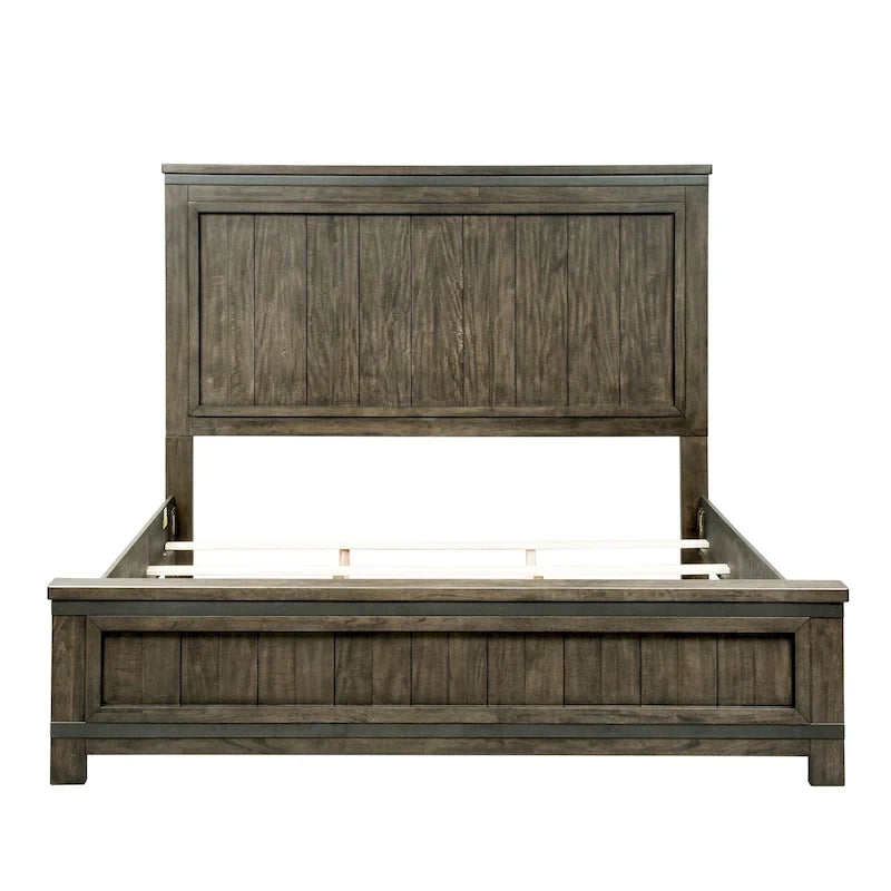 Thornwood Hills Rock Beaten Gray with Saw Cuts Queen Panel Bed