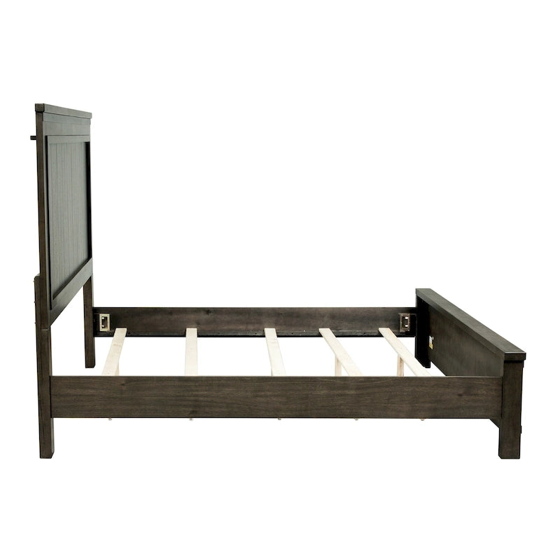 Thornwood Hills Rock Beaten Gray with Saw Cuts Queen Panel Bed