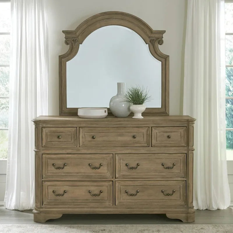 Magnolia Manor Panel Bed, Dresser and Mirror Set